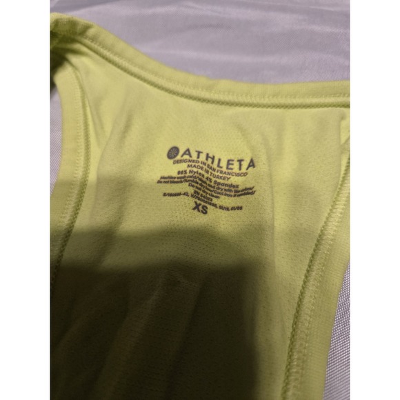 Athleta Women's XS Neon Yellow Racerback Tank Top Nylon‎ Spandex Athletic Gym - Picture 2 of 5